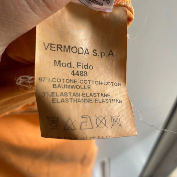 Dismero Denim Pants Made In Italy Jeans Size 33 Orange Bright Skinny Colorblock - Picture 9 of 13